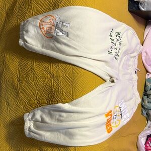 Women's Cream Graphic Joggers